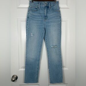 Madewell The Perfect Vintage High Rise Raw Hem Straight Leg Jean Size 23P
